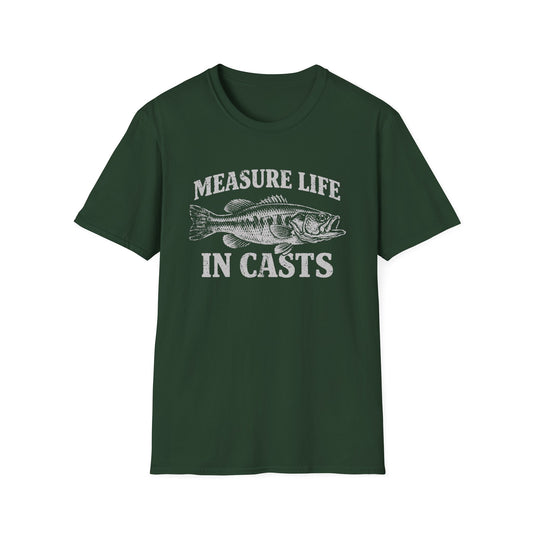 Measure Life in Casts Vintage Bass T-Shirt