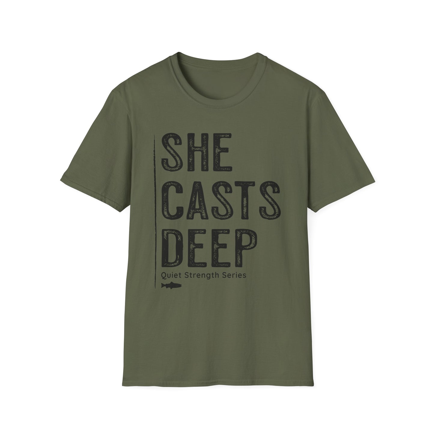 She Casts Deep Fishing T-Shirt